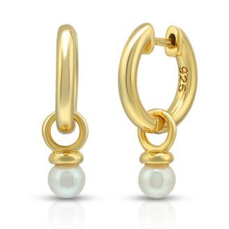 Pearl Drop Hoops