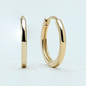 Small Huggie Hoop Earrings – 13 mm | 14K Gold-Plated Sterling Silver