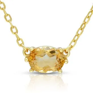 November Citrine Birthstone Pendant Necklace
