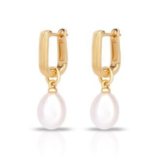 Baroque Pearl Huggie Earring – 925 Sterling Silver, 18K Gold-Plated