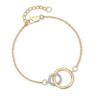 Two Circle Bracelet – 925 Sterling Silver, 14K Gold-Plated