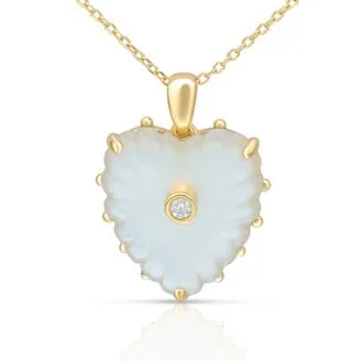 Mother of Pearl Heart Pendant Necklace