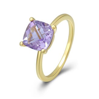 Cushion Pink Amethyst Ring