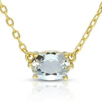 April Rock Crystal Birthstone Pendant Necklace