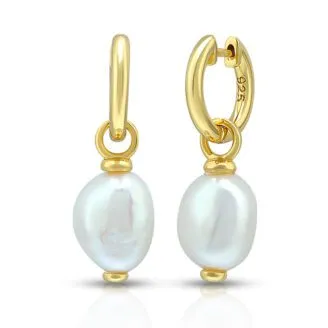 Baroque Pearl Hoop Earrings