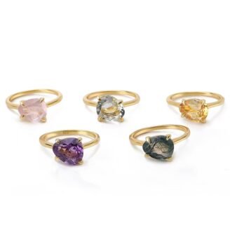 Irregular Rose-Cut Gemstone Ring