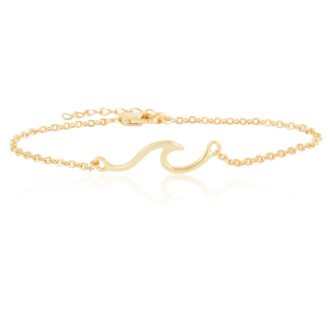 Wave Sterling Silver Bracelet – 18K Gold-Plated