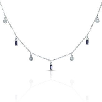 CZ Charm Chain Necklace – 925 Sterling Silver, 18K Gold Plated