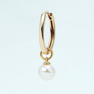 Single Pearl Charm Hoop