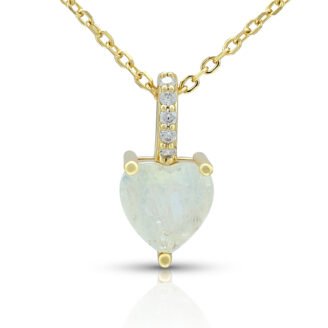 Moonstone Heart Necklace
