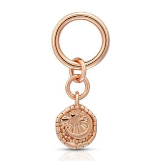 Sterling Silver Moon & Star Coin Charm – Gold Plated