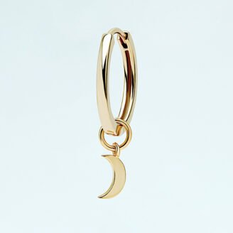 Single Moon Charm Hoop