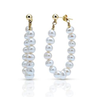 Baroque Pearl Hoop Earrings