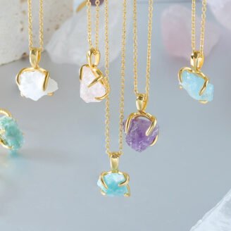 Irregular Gem Rock Necklace