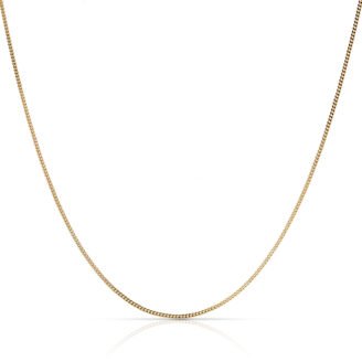 3mm Curb Chain Necklace – 925 Sterling Silver, Gold Plated