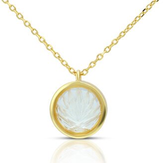 Japanese Kiriko White Crystal Pendant Necklace
