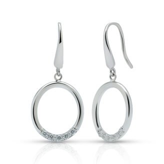 Hollow Oval Drop Earrings