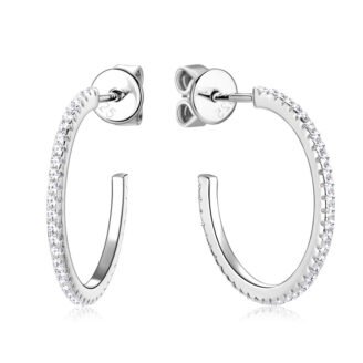 Pave Moissanite Huggie Earrings