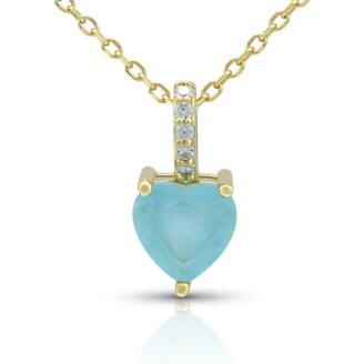 Aquamarine Heart Necklace