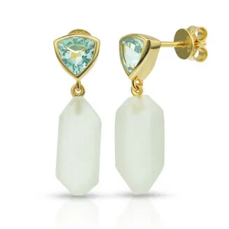 Irregular Crystal Drop Earrings – Amethyst Bezel Set