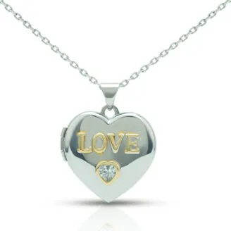 Sterling Silver Heart Locket Necklace – LOVE Design