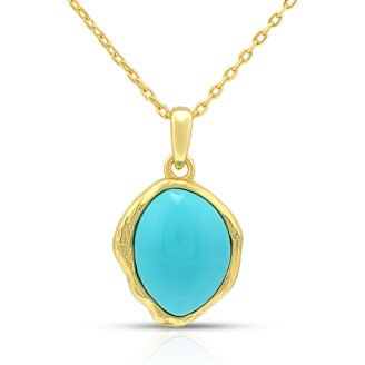 Geometric Turquoise Pendant Necklace