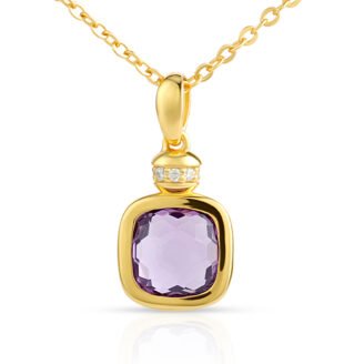 Cushion Cut Amethyst Necklace