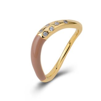 Enamel Slim Wave Ring