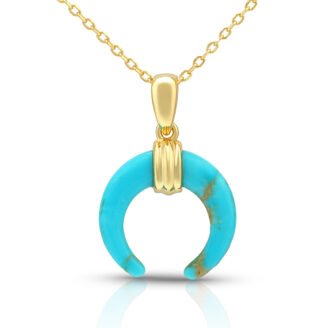 Moon Turquoise Pendant Necklace