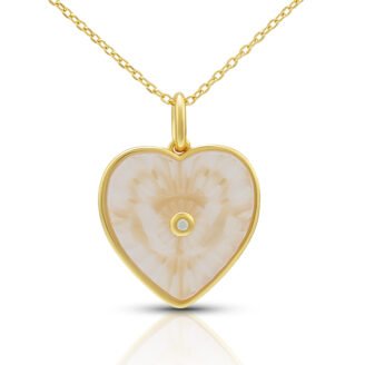 Rose Quartz Heart-Shaped Evil Eye Necklace