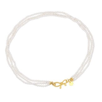 Multi-Layer Freshwater Pearl Necklace with Bow Tie Clasp