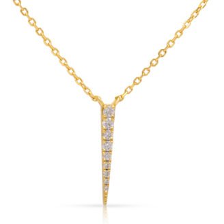 CZ Silver Spike Necklace