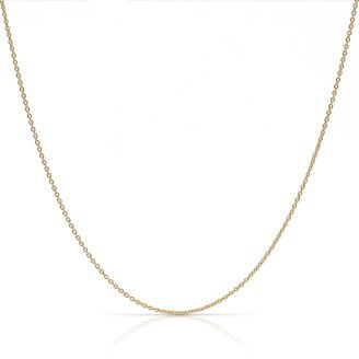 Slim O-Link Chain Necklace – 1mm, 925 Sterling Silver, 14K Gold Plated
