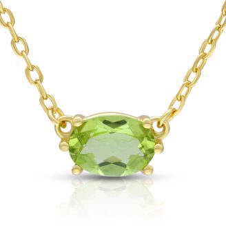August Peridot Birthstone Necklace