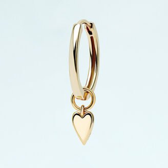 Single Heart Charm Hoop