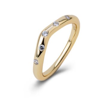 CZ V-Shaped Band Ring