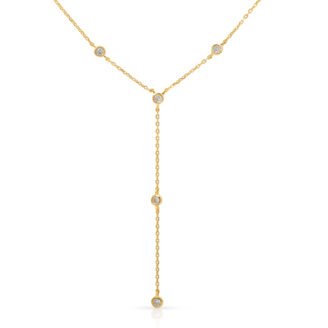 Cubic Zirconia Bezel Necklace