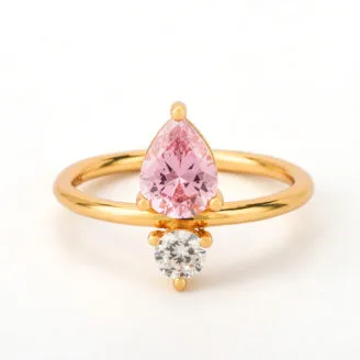 Pear Zircon Stone Ring
