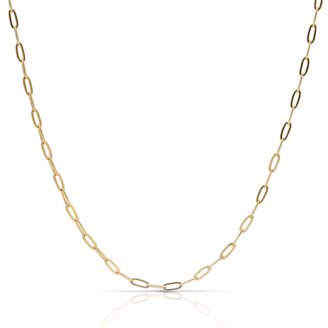 Paperclip Chain Necklace – 925 Sterling Silver, Gold Plated