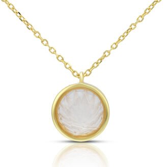 18K Gold Plated Rose Quartz Pendant Necklace