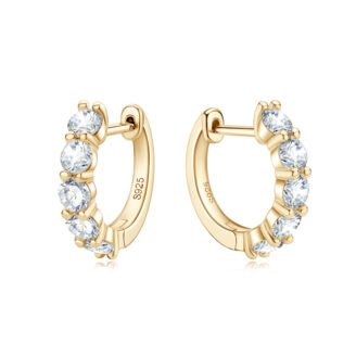 Moissanite Huggie Hoop Earrings