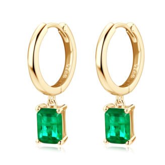 Octagon Emerald Drop Earrings