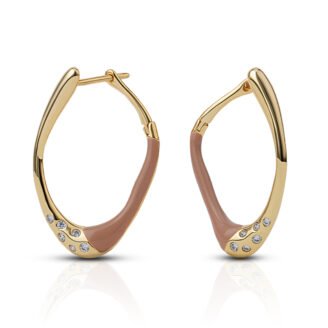 Enamel Curved Huggie Earrings