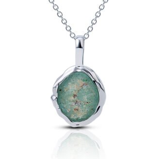 Textured Peridot Pendant Necklace – 18K Gold Plated Sterling Silver