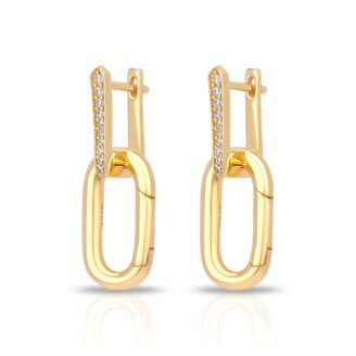 CZ Link Drop Earrings