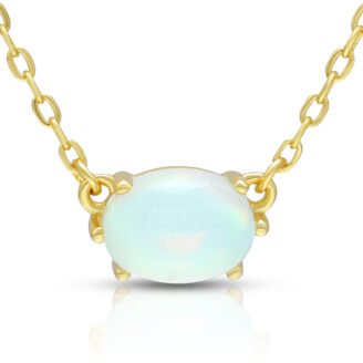 October Opal Birthstone Necklace
