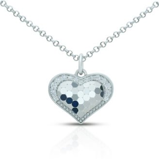 CZ Heart Pendant Necklace
