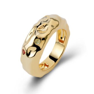 Textured Bold Gemstone Ring