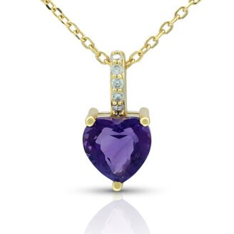 Amethyst Heart Necklace