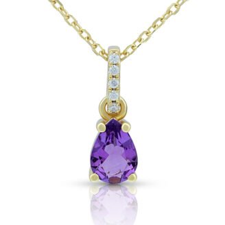 Pyriform Amethyst Birthstone Necklace